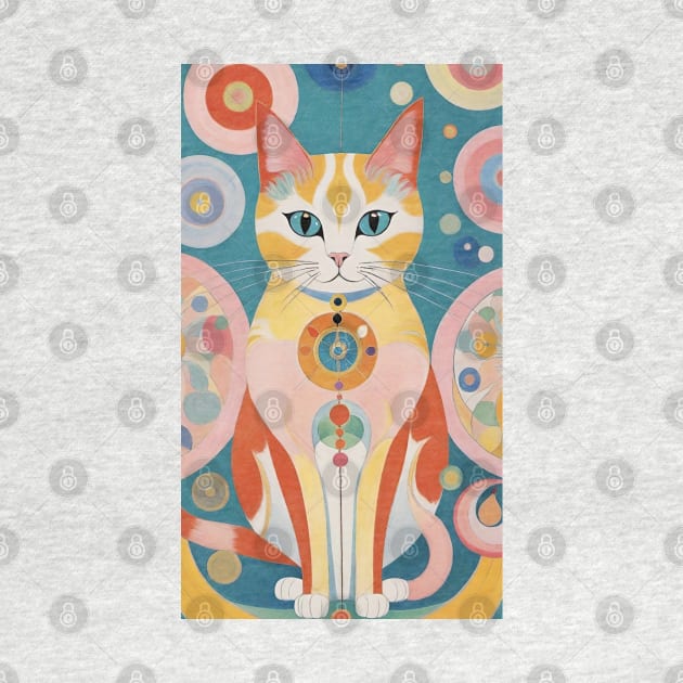 Hilma af Klint's Whimsical Cat Dreamscape: Abstract Reverie by FridaBubble